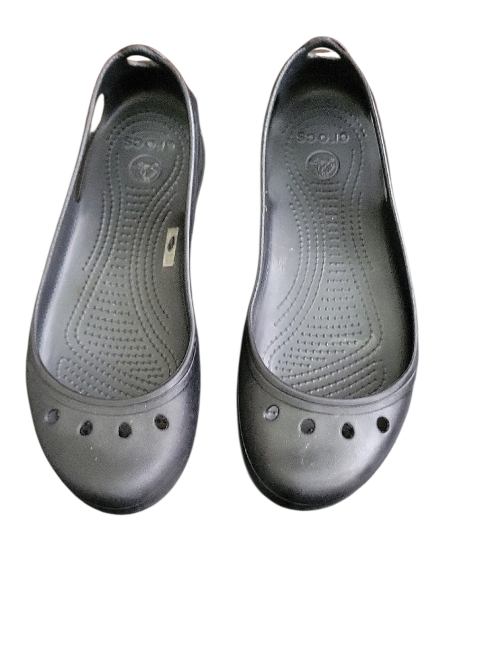 CROCS Women's Black Ballet Flats-size 11